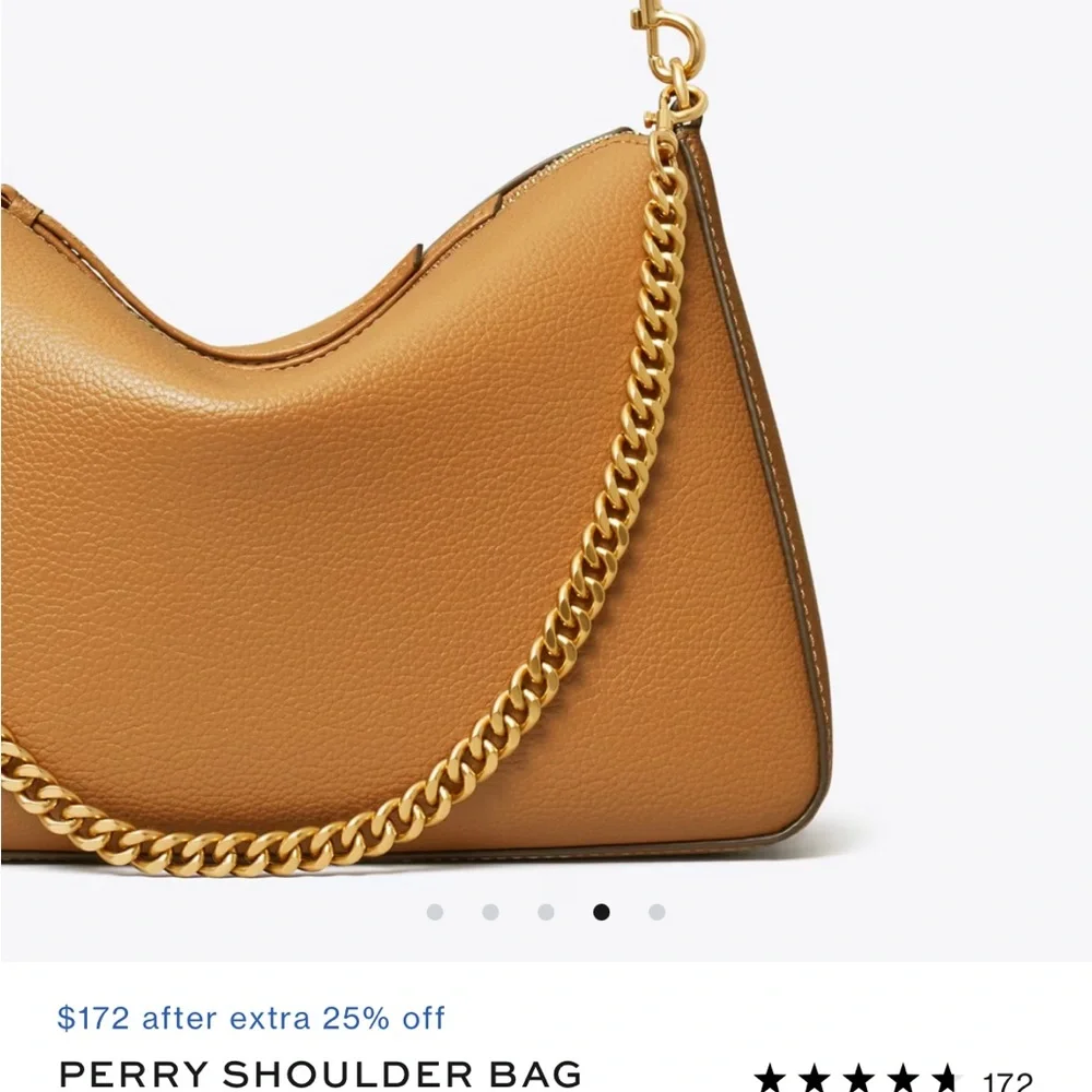 Perry Shoulder Bag in Tan with Gold Chain